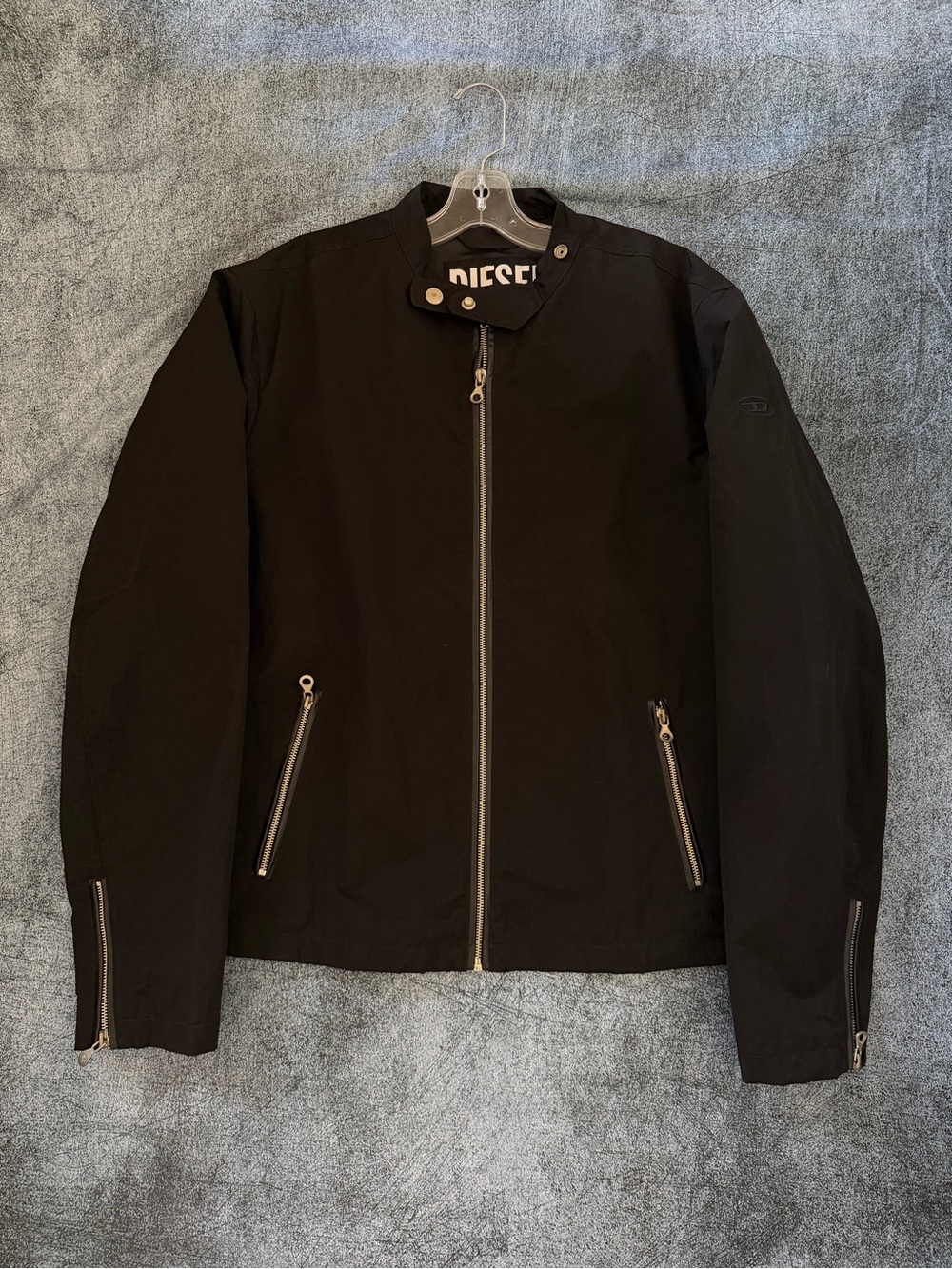 Diesel Black Lightweight Textile Jacket Size XL Like New